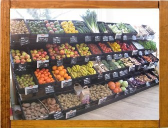 Obst und Gemüse Regal